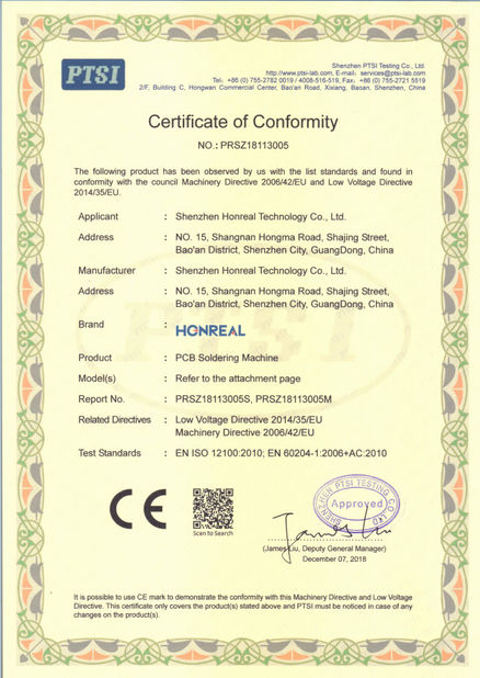 China Shenzhen Honreal Technology Co.,Ltd zertifizierungen